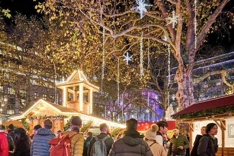 Mercadillo navideño de Leicester Square en Londres