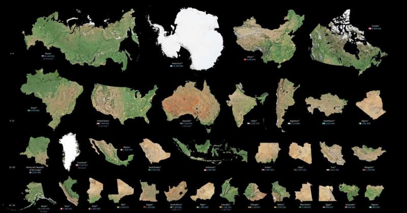 Tamaño de los países - Viajándonos El Mundo