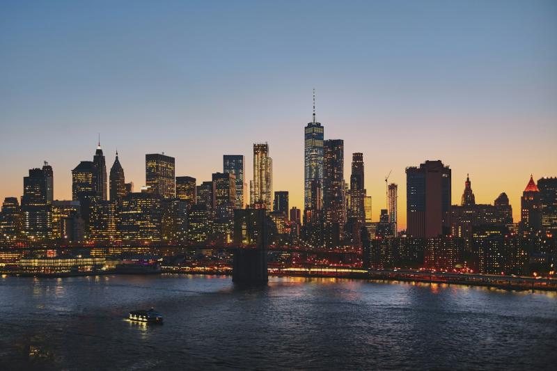 Panorámica de Manhattan al atardecer