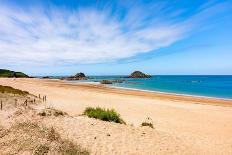 Playa en verano en Las Landas, Francia