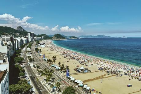 Vista horizontal de Copacabana en Río de Janeiro