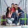 Maletas con correas verdes BlueCosto durante un viaje